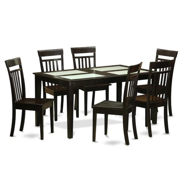East West Furniture 5 Piece Kitchen Set For 4 Set-Kitchen Table and 4 Kitchen Dining Chairs CAP5S-CAP-W - main